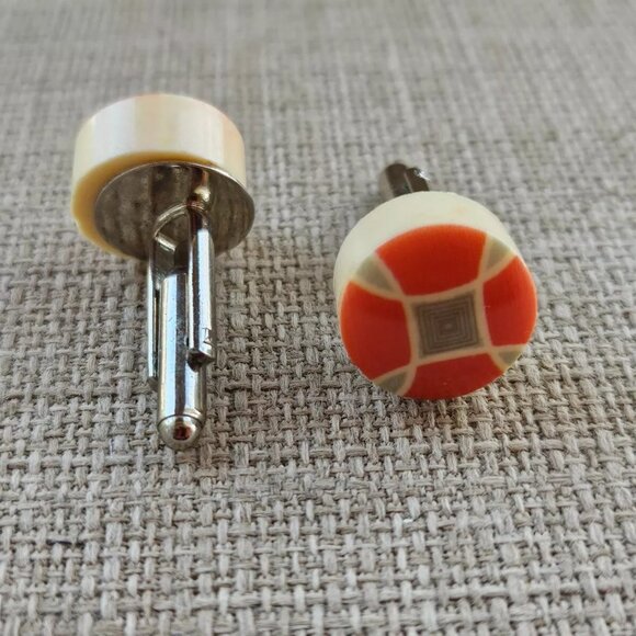 Cuff Links Men Dress Shirt Cuff Studs Orange Cufflinks Men Jewelry Unbranded - Picture 10 of 10